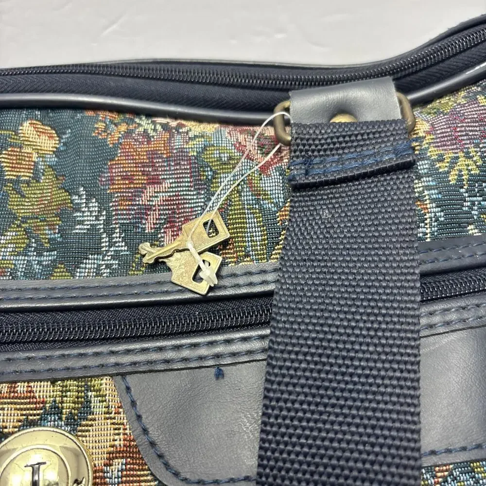 Vintage Jaguar Tapestry Weekender Travel Bag & Tote Purse Set JCPenney Floral